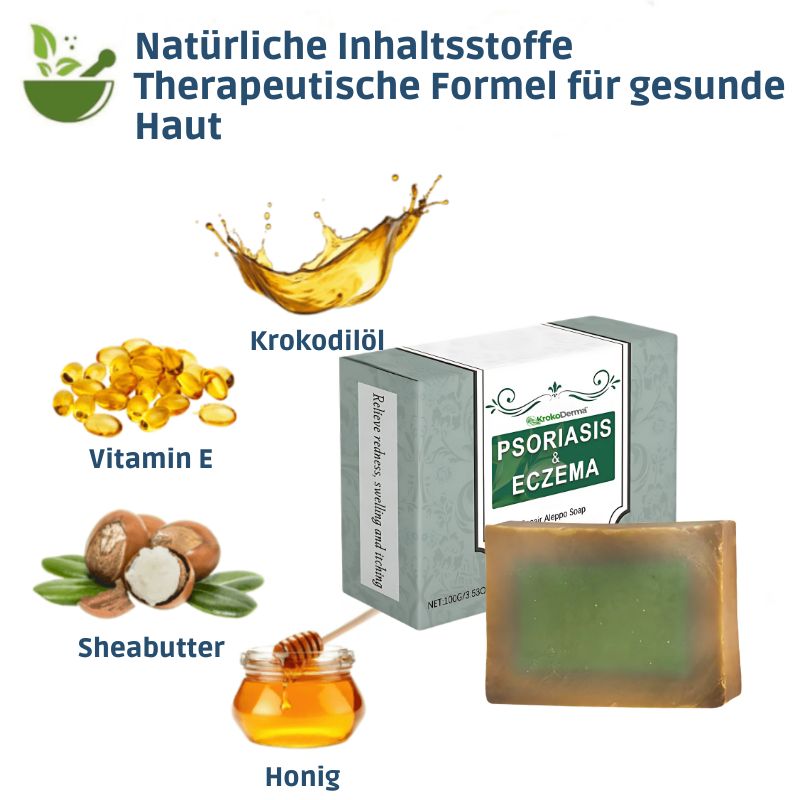 KrokoDerma™ | Krokodilöl-Seife gegen Psoriasis und Ekzeme