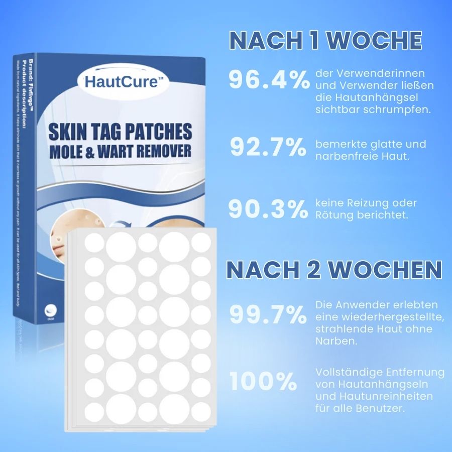 HautCure™ | Muttermal- & Warzenentfernung Hautanhängsel-Pflaster