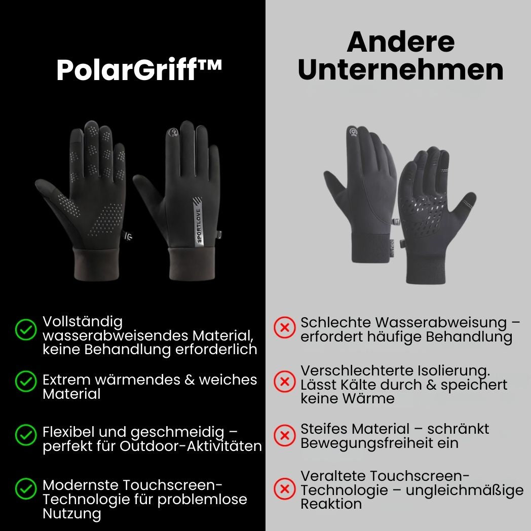 PolarGriff™ | Rutschfeste wasserdichte Winterhandschuhe mit Touchscreen-Funktion