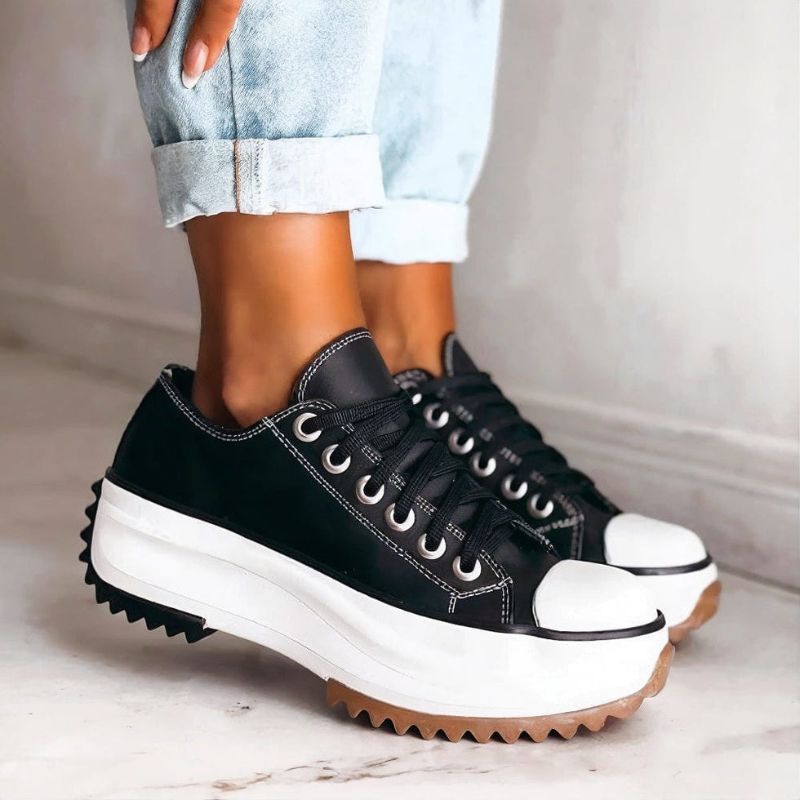 ElevioTritt™ | Leder-Plateausneaker