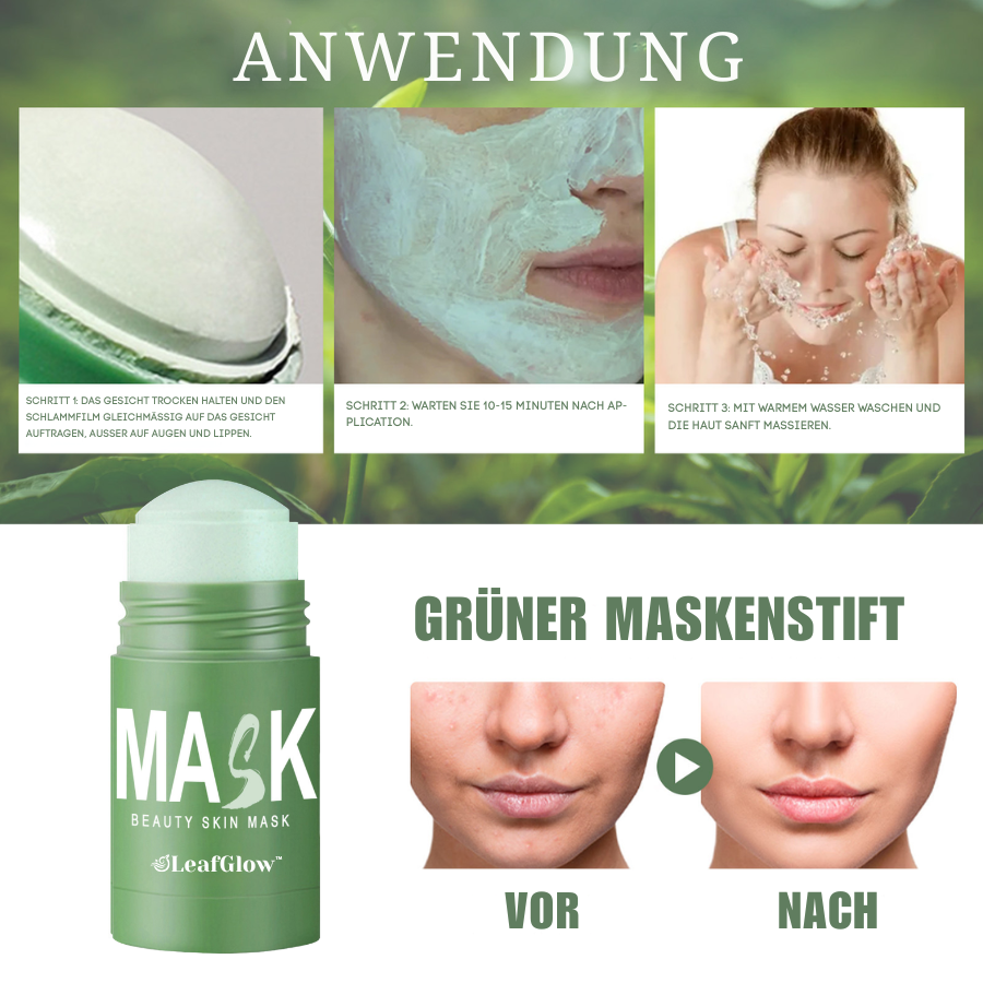 LeafGlow™ Grüntee-Maske