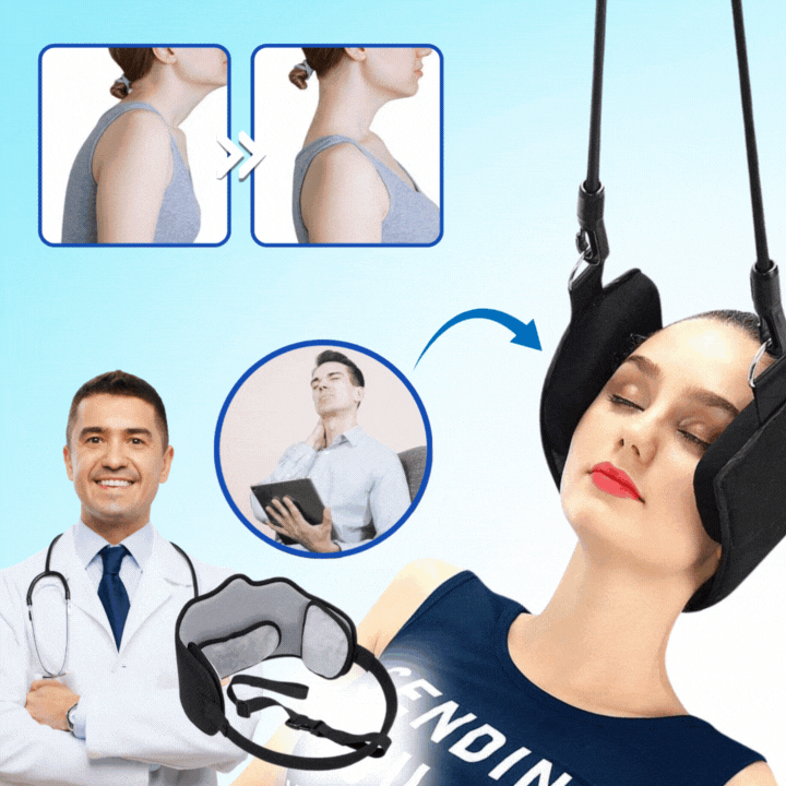 HalsEase™ | Tragbarer Nackenstrecker-Tür-Hängemattensystem