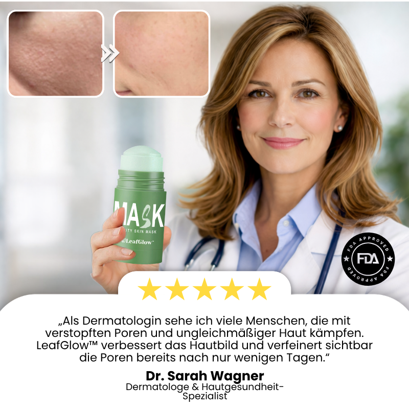 LeafGlow™ Grüntee-Maske