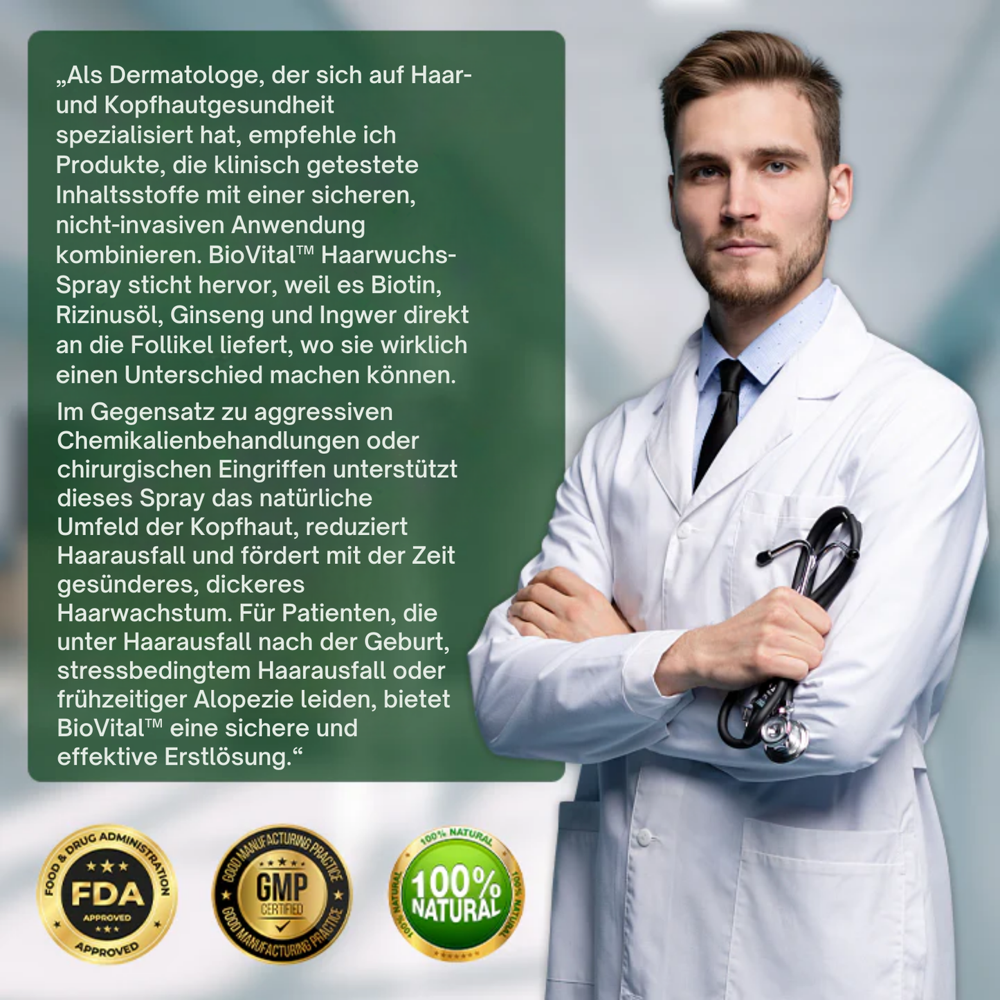 BioVital™ Haarwuchs-Spray | Volles, dickes Haar in 7 Tagen!