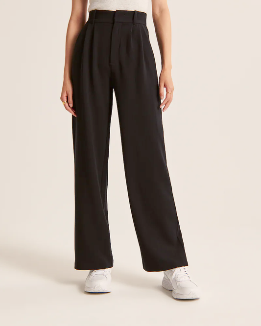 Schwarze Tailored Pants mit weitem Bein | Zeitlose Klasse