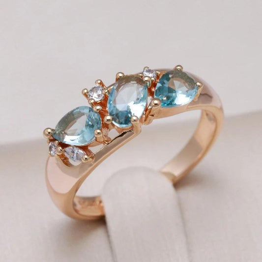 Blauer Zirkonia Ring aus Gold